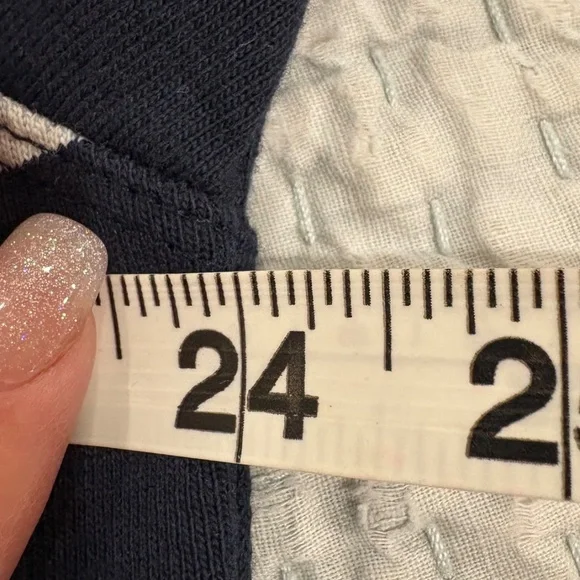 Lululemon Perfectly Oversized Cropped Crew *Stripe Boundless Stripe True Navy An - Picture 7 of 9